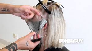 How To Color Highlight Hair Toni Guy Hair Color Technique Platinum Blonde Champagne Blonde