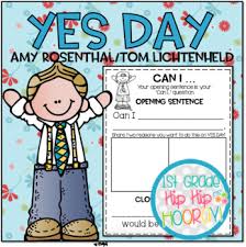 Look at the boy on the cover. Literacy Activities To Accompany Yes Day By First Grade Hip Hip Hooray