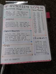 Bujo Holy Days Calendar Jewish Planner Bullet Journal Inspiration Calendar