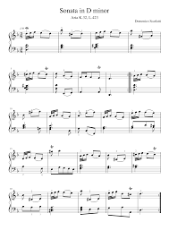 Sonata after a reading of dante (fantasia quasi sonata) sonata in b. Scarlatti Sonata In D Minor Aria K32 Sheet Music For Piano Solo Musescore Com