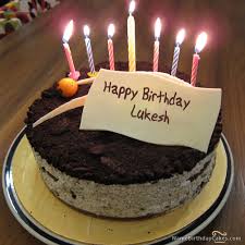 Chocolate Birthday Cake For Sister With Candles Happy Birthday Lukesh Video And Images Cute Birthday Cakes Birthday Cake For Brother Happy Birthday Cake Pictures