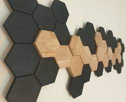 Hexagon Wood Frame Wood Hexagon Hexagon Decor Hexagon
