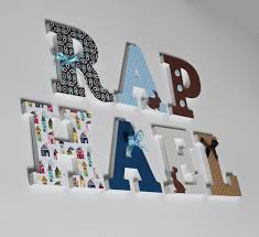Lettres Personnalisees En Bois Bleu Marron Prenom Raphael Decoration Pour Enfants Par Mylittledecor Lettre Decorative Bois Bleu Decoration