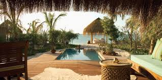 villa view over plunge pool luxury vacation island resort hotel