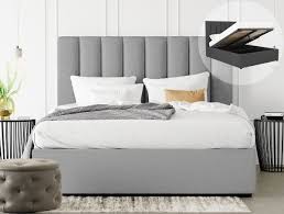 king size gas lift fabric bed frame celine collection grey fabric bed frame grey bed frame bed frame with storage