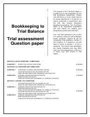 Bktb Trial Questions Pdf Bookkeeping To Trial Balance Trial Assessment Question Paper The Purpose Of The Trial Exam Paper Is To Assist You In Your Course Hero