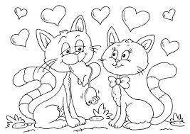 Les couples en profitent pour échanger des mots doux et des cadeaux comme preuves d'amour ainsi que des roses rouges qui sont l'emblème de la passion. Coloriage Chat 4 Coloriage A Imprimer Coloriage Chat Coloriage Dessin Saint Valentin