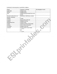 More 7th grade worksheets and other helpful resources: Useful Vocabulary For 7th Grade Unit On Monotheistic Religions Esl Worksheet By Erika Chapman