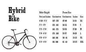 Bike Sizing Guide Hybrid Bicycle Hybrid Bike Bicycle Frame Size