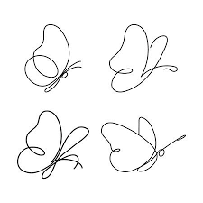 Set Of Continuous Line Butterflies Abstract Modern Decoration Simple Butterfly Tattoo Small Butterfly Tattoo Butterfly Tattoo