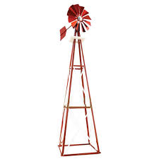 For 2007, we are proud to introduce a windmill that can be a decorative, ornamental windmill, or act as an aerator for a small backyard. Decorative Red And White Powder Coated Metal Backyard Windmill