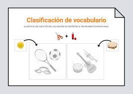 Deportes es una conjugación del verbo deportar. Clasificacion De Vocabulario Deportes E Instrumentos Musicales Vocabulario Soyvisual