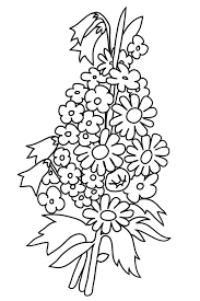 Bouquet of flowers color page. Drawing Simple Flower Bouquet Drawing Color