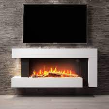 Swm4820, 120v, 1400w, 11.7 amps, black. Amberglo Wall Mounted Electric Fireplace Suite In White Log Pebble Fuel Bed Agl011 Appliances Direct