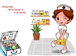 List Of Essential Equipments First Aid Box Contain Without Fail 2 absorbent compress dressings (5 x 9 inches) 25 adhesive bandages (assorted sizes) 1 adhesive cloth tape (10 yards x 1 inch) 5 antibiotic ointment packets (approximately 1 gram) 5 antiseptic wipe packets 2 packets of aspirin (81 mg each) 1 blanket ('space blanket') 1. first aid box contain without fail