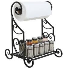 The storage shelf is the perfect spot for spices, condiments, oils, cleaning supplies, and other small. Spice Rack Kitchen Spice Stand Jars Storage Organizer With Tissue Dispenser Rack Bathroom Paper Towel Hold Towel Holder Stand Paper Towel Holder Towel Holder
