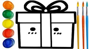 Glitter Gift Box Drawing And Coloring For Kids How To Draw A Gift Box Coloring For Kids Cherry Drawing Glitter Gifts