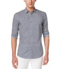 Michael Kors Mens Diamond Button Up Shirt