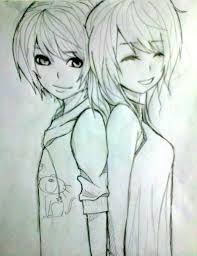 Drawing for girls and boys. Images Of Boy And Girl In Love Anime Sketch