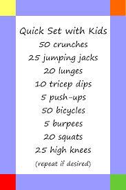 Udall Update Quick Set With Kids Exercise Plan You Can Do With Kids Need To Do This They Love Doing My Af Exercise For Kids Kid Workout Routine Kids Health