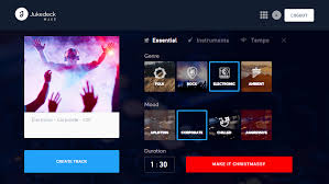 Screenshot of Jukedeck