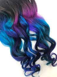 Hair extensions & clip in hair extension. Blue Purple Ombre Dark Gem Colored Hair Extensions Human Etsy