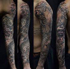 Chronic Ink Tattoo Toronto Tattoo Tiger And Koi Fish Full Sleeve Tattoo Done By Bks Tattoo Buddhismus Stil Buddhismus