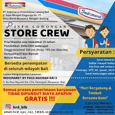 Ada lowongan kerja di bpjs kesehatan, cek posisi dan syaratnya cara mendaftar bagi kamu yang tertarik untuk mendaftar bisa mengirimkan cv, ijazah, transkrip nilai, dan foto terbaru ke. Lowongan Store Crew Kasir Pramuniaga Indomaret Bali 2021