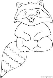 More 100 coloring pages from animal coloring pages category. Adorable Cartoon Raccoon Coloring Page Coloringall