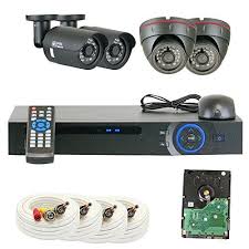1080p Hd Hdcvi 4 Channel Security Camera System Four 2 1 Mp 1080p Weatherproof Bullet Cctv Security Cameras Security Camera System Bullet Camera