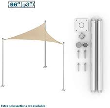Amazon Com Coarbor Sun Shade Sail Canopy Support Stand Pole Kit For Awning Installation 8 Feet 96 Inch High Shade Sail Awning Installation Sun Sail Shade
