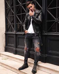 Nemanja Grujic On Instagram Chelsea Boots And Leather Jacket Is Just The Way To Go For Me Any Thoug Brown Leather Jacket Men Leather Jacket Men Mens Outfits