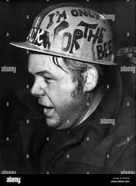 Miners helmets Black and White Stock Photos & Images