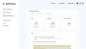 Screenshot of GPTZero