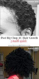 Generally, hair grows about half an inch per month, says yolanda lenzy, md, of lenzy dermatology in massachusetts. Post Big Chop 4c Hair Growth 3 Month Update Aprons And Stilletos South Carolina Blogger