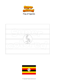 Bendera ya uganda) was adopted on 9 october 1962, the date that uganda became independent from the british empire. Coloring Page Flag Of Uganda Supercolored Com