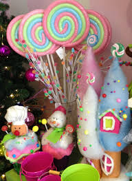 Fun Candy Land Christmas Decor I Can See These Worked Into A Mantel Display Or A Holiday Candy Christmas Decorations Candy Christmas Tree Candy Land Christmas