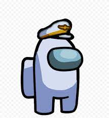 Hd White Among Us Crewmate Character With Captain Hat Png Citypng Character Png Captain Hat