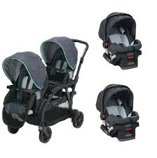 Graco Blue Baby Infant Double Twin Sit N Stand Stroller Travel System With 2 Car Seats Baby Car Seats Travel System Stroller Stroller