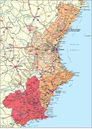 Alle öffentlichen verkehrsmittel auf der karte von valencia! Region Valencia Map Karte Von Valencia Gebiet Spanien