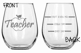 Teacher Glass Free Personalization Etsy Teacher Wine Glass Wine Teacher Glass Set