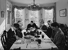 Thanksgiving, or thanksgiving day, celebrated on the fourth thursday in november, at the end of the harvest season, is an annual american public holiday to express thanks for one's material and spiritual possessions. Thanksgiving Wikipedia