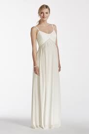 Chiffon A Line Maternity Dress With Pearl Waist David S Bridal Maternity Bridal Gowns Chiffon Dress Long Pregnant Wedding Dress
