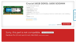 The actual maximum ram for each apple macbook pro with complete specs a click away. 32gb Of Ram On A 2011 Or 2012 15 17 Inch Macbook Pro Using Crucial S 16gb Single Dimms Ask Different
