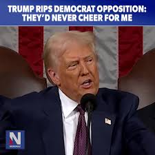 NOTHING I CAN DO': At his address to a joint session of Congress, President  Trump torches Democrats who remain perpetually opposed to his policies —  noting they'd never stand or cheer for