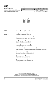 So i may woo them off their feet. Abc Guitar Chords Lyrics Zzounds