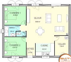Constructeur maison, maisons clair logis vous propose un large choix de plans de maisons 2 chambres. Plan Maison Traditionnelle De Plain Pied 80 M 2 Chambres Ref Payre P284