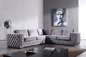 divani casa jean modern grey velvet sectional sofa vig furniture vg2t1125 gry in 2020 velvet sectional sectional sofa couch large sectional sofa