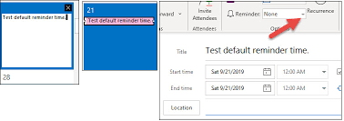 Default Reminder Time Na When Click On Calendar Itself Or When Using Microsoft Community
