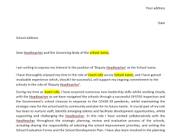 Head of year job application letter. Deputy Head Cover Letter And Application Teaching Resources